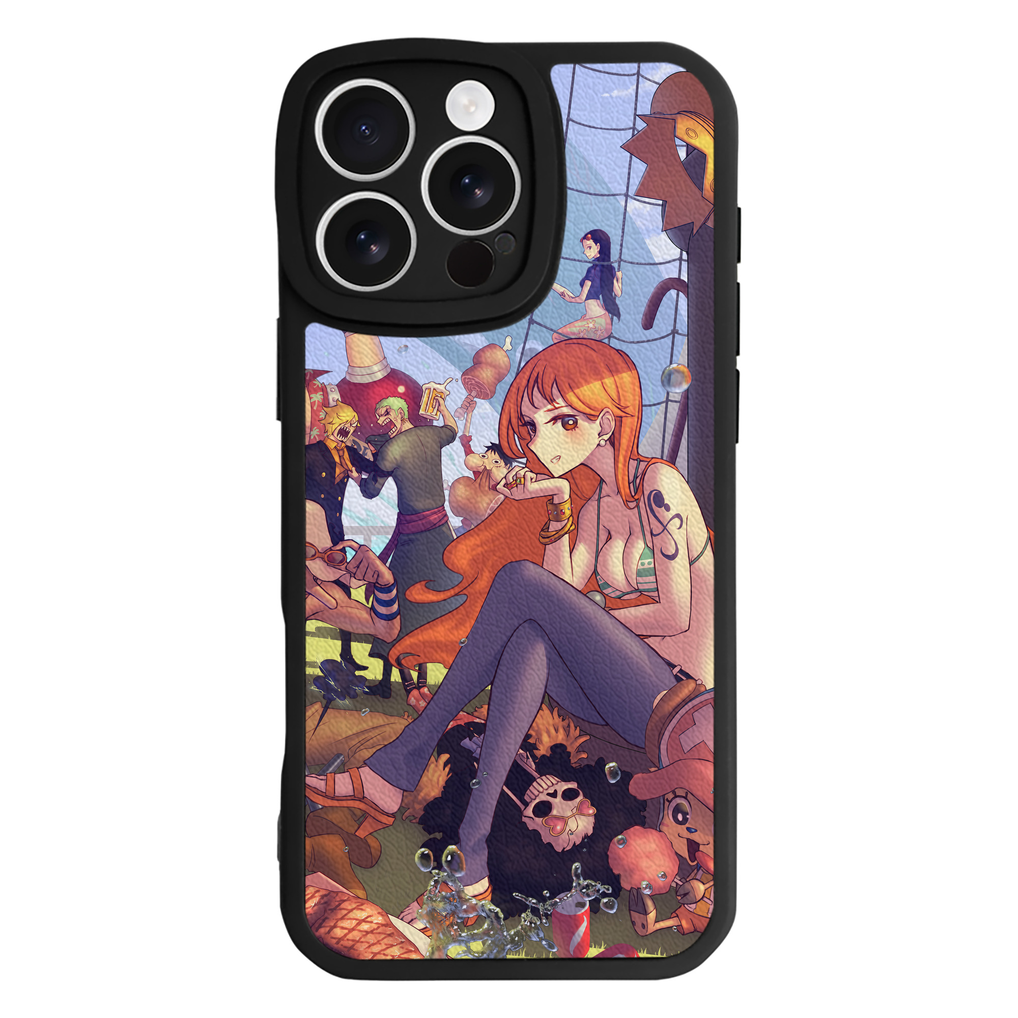 （画像用） ワンピース ONE PIECE 【iPhone 16シリーズ対応】シリコンスマホケース（レザー調） 材質：シリコン